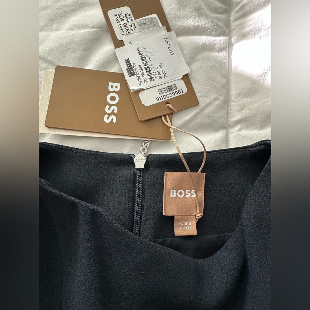 Boss dress for women-Size 2-Midi dark blue-fits size 2&4 long zipper on back-NWT